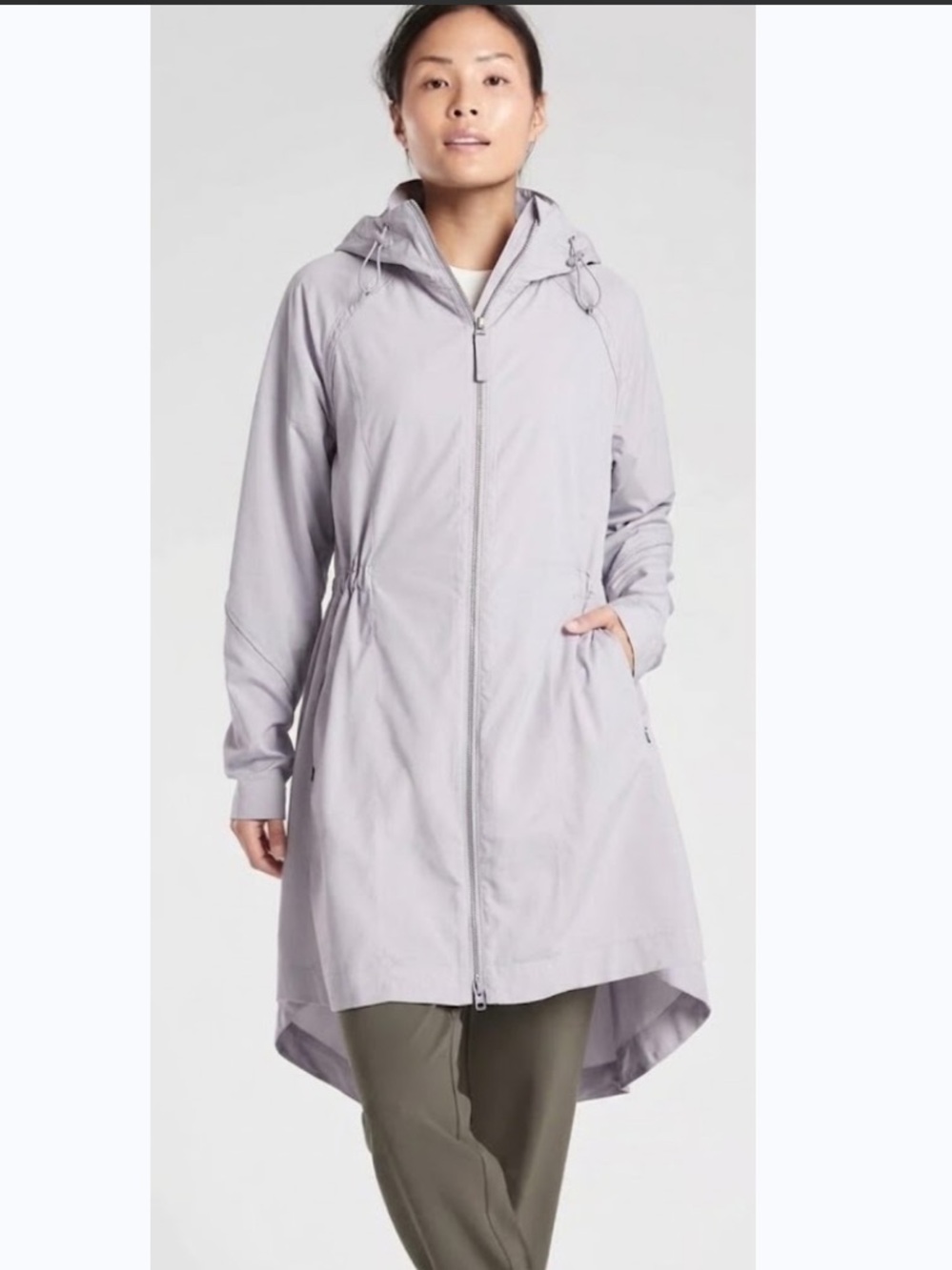 Athleta Solar Wind & Rain Anorak Jacket in Silver Gray - Size 2X